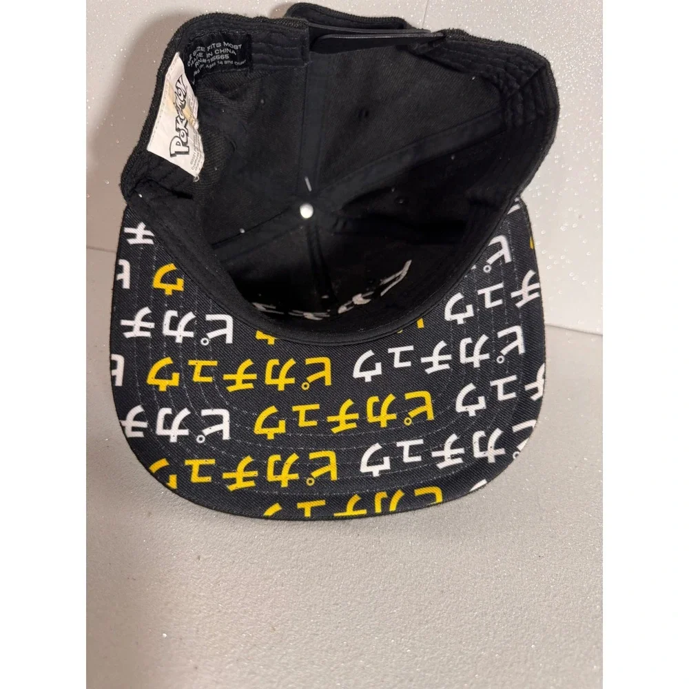 Bioworld Pokemon Pikachu Snapback Hat Black Japanese Katakana Adjustable OSFM
